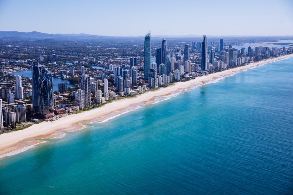 Surfers Paradise from the air looking north-east