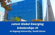 ✅ Latest Global Emerging Scholarships III at Sogang University, South Korea