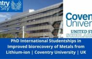 PhD Studentships, Coventry University, UK-2022